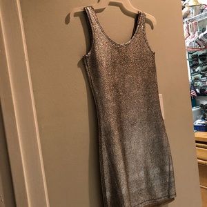 Tight stretchy silver dress